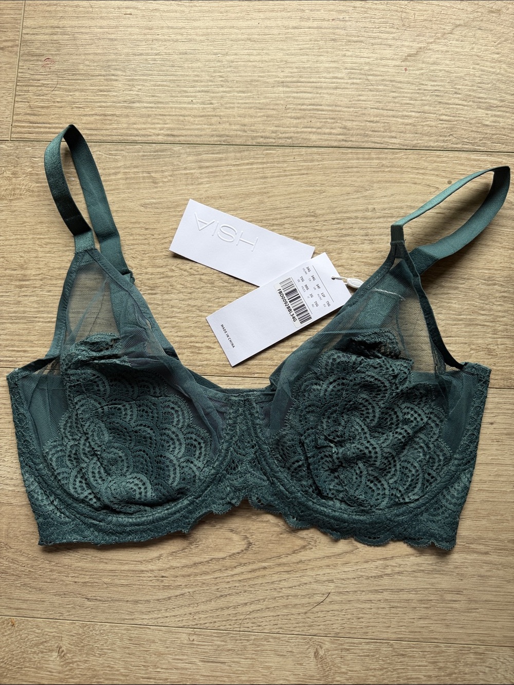 HSIA Green/Blue Lace Mermaid Underwire Bra
